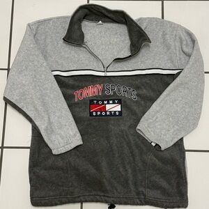 Tommy Sports Gray 1/4 Zip pull over size L